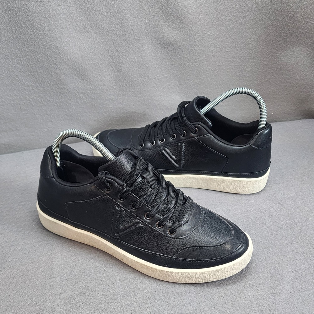 Vionic Emery Leather Sneakers Black‎ Orthotic Comfort Low Top Womens Size 8